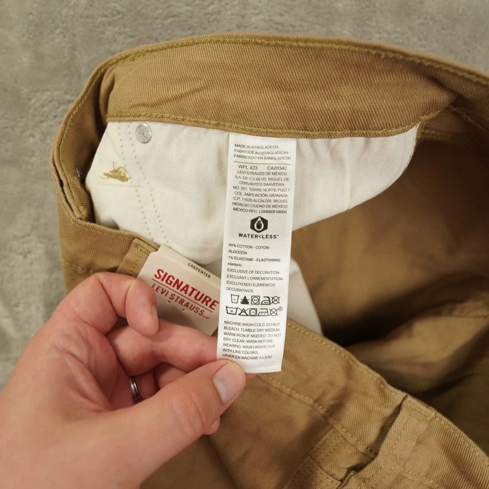 Levi Strauss Signature Carpenter Pants Men's 36x32 Tan Khaki NWT Workwear